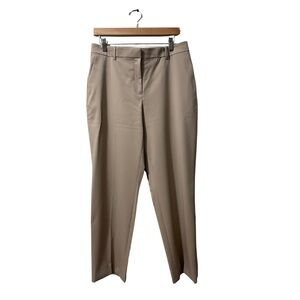 Lafayette 148 New York Clinton Tan Wool Blend Crease Career Pants Size 10
